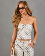 Leyah Linen Blend Polka Dot Top
