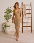 Dusk Glow Fringe Crochet Cover Up Dress