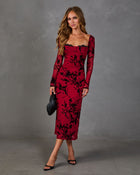 Ellie Floral Long Sleeve Midi Dress