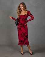 Ellie Floral Long Sleeve Midi Dress