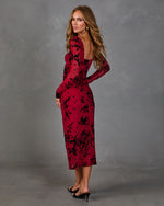 Ellie Floral Long Sleeve Midi Dress