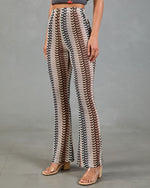 Resort Chic Striped Geometric Crochet Cover Up Pants