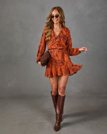 Spiced Bloom Floral Waist Tie Mini Dress
