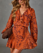 Spiced Bloom Floral Waist Tie Mini Dress