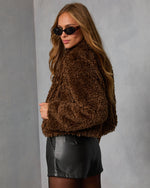 Toasted Hazel Nubby Faux Fur Jacket