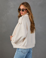 Janae Fleece Funnel Neck Moto Jacket