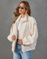 Janae Fleece Funnel Neck Moto Jacket