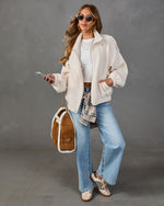 Janae Fleece Funnel Neck Moto Jacket