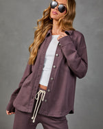 Quiet Edition Long Sleeve Button Down Top