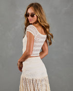 Dewy Moment Ruffle Lace Top