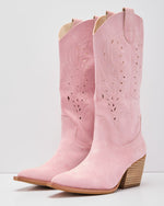 Dusty Pink % Arnell Laser Cut Western Boot-2