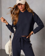 Quiet Day Hooded Knit Sweatshirt