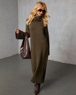 Olive % Roselle Turtleneck Midi Sweater Dress-6