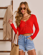 Merilee Open Knit Crochet Sweater