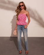 Honey Speckle Cotton Polka Dot Bubble Hem Top