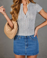 Soft Hours Henley Pointelle Floral Top