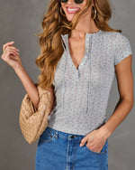 Soft Hours Henley Pointelle Floral Top