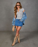 Soft Hours Henley Pointelle Floral Top