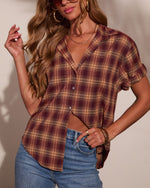 Daily Classic Plaid Short Sleeve Button Down Top