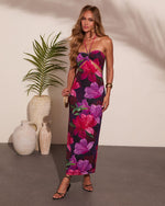 Arlie Mesh Floral Cut Out Halter Neck Maxi Dress