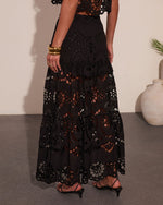 Coastline Energy Floral Eyelet Maxi Skirt