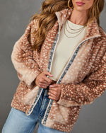 Meadow Mingle Faux Fur Doe Print Jacket