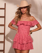 Mariam Cotton Ruffle Eyelet Romper