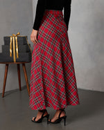 Tarenne Plaid Maxi Skirt