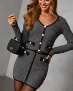 Sleigh Belle Raised Argyle Knit Mini Skirt