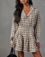 Autumn Edit Plaid Mini Shirt Dress