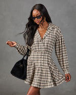 Autumn Edit Plaid Mini Shirt Dress
