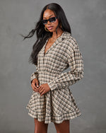 Autumn Edit Plaid Mini Shirt Dress