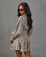Autumn Edit Plaid Mini Shirt Dress