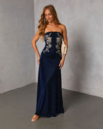 Wild Grace Velvet Embroidered Maxi Dress