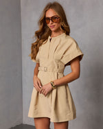 City Work Belted Mini Shirt Dress