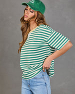 Whispering West Striped Oversized Top