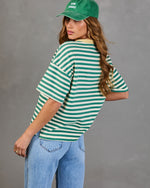 Whispering West Striped Oversized Top