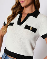 Polo Contrast Knit Top