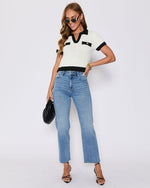 Polo Contrast Knit Top