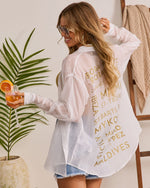 White % Coastal Charmer Striped Button Down Top-6