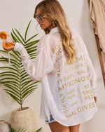 White % Coastal Charmer Striped Button Down Top-1