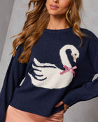 Soft Grace Graphic Swan Sweater