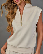 Next Stop Mock Neck Quarter Zip Soft Form Vest