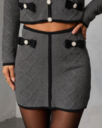 Sleigh Belle Raised Argyle Knit Mini Skirt