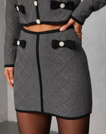 Sleigh Belle Raised Argyle Knit Mini Skirt