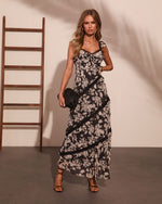 Slow Blooming Tiered Floral Midi Dress