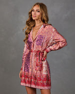 Muse Button Down Waist Tie Shirt Dress
