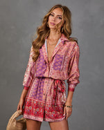 Muse Button Down Waist Tie Shirt Dress