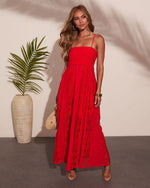 Coastal Elegance Cotton Crochet Maxi Dress