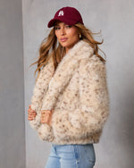 Virginie Cheetah Print Faux Fur Jacket